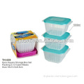 3pcs square plastic food box, lunch box